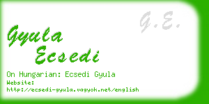 gyula ecsedi business card
